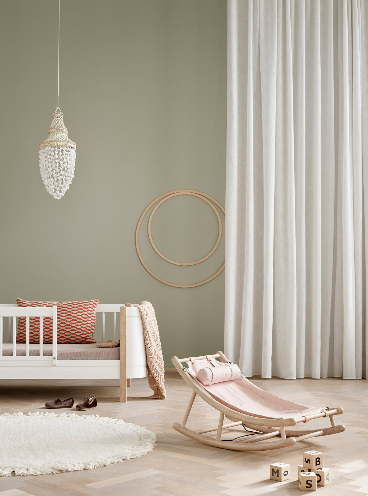 Oliver Furniture Wood Toddler Rocker - Oak and Rose