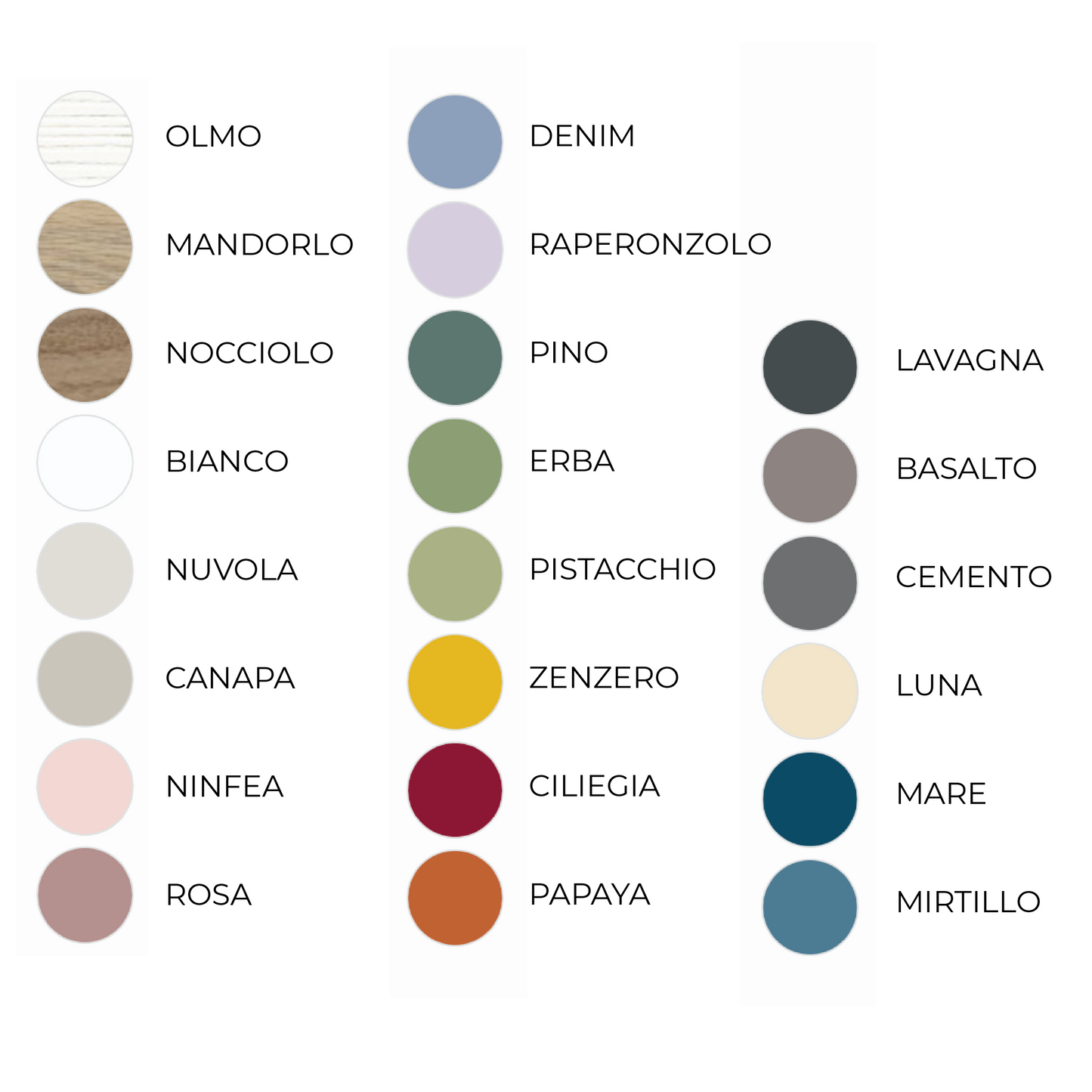 Nidi colour palette