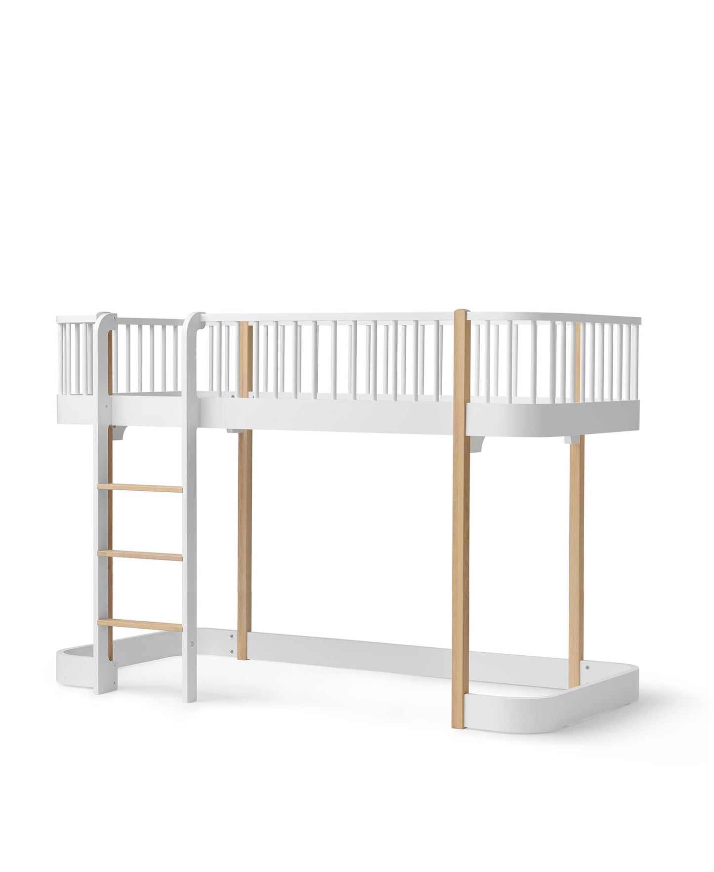 Oliver Furniture Wood Original Low Loft Bed – White and Oak
