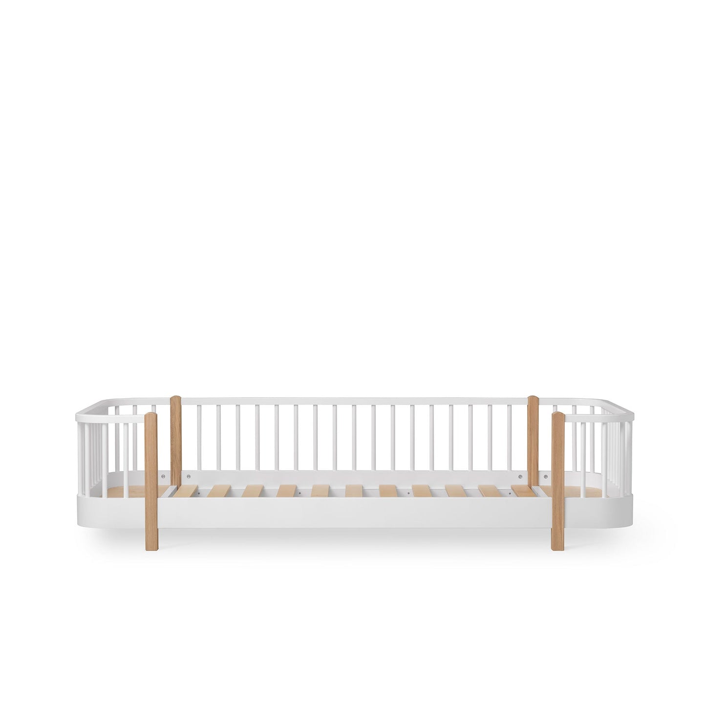 Oliver Furniture Wood Original Floor Bed - White and Oak