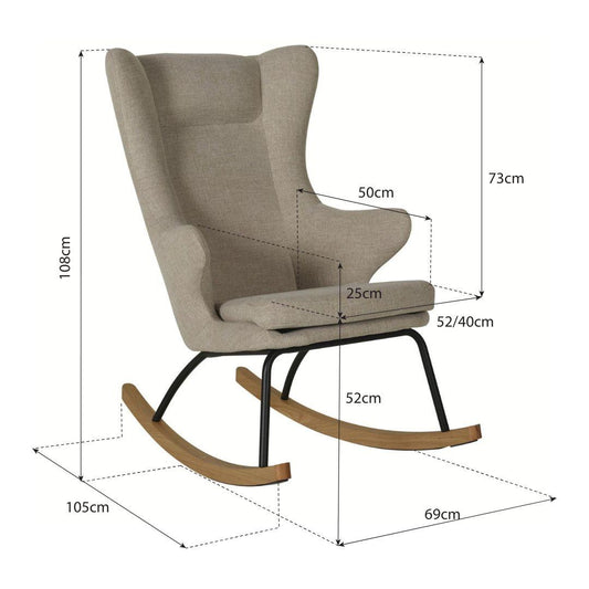 Quax De Luxe Adult Rocking Chair - Teddy Stone
