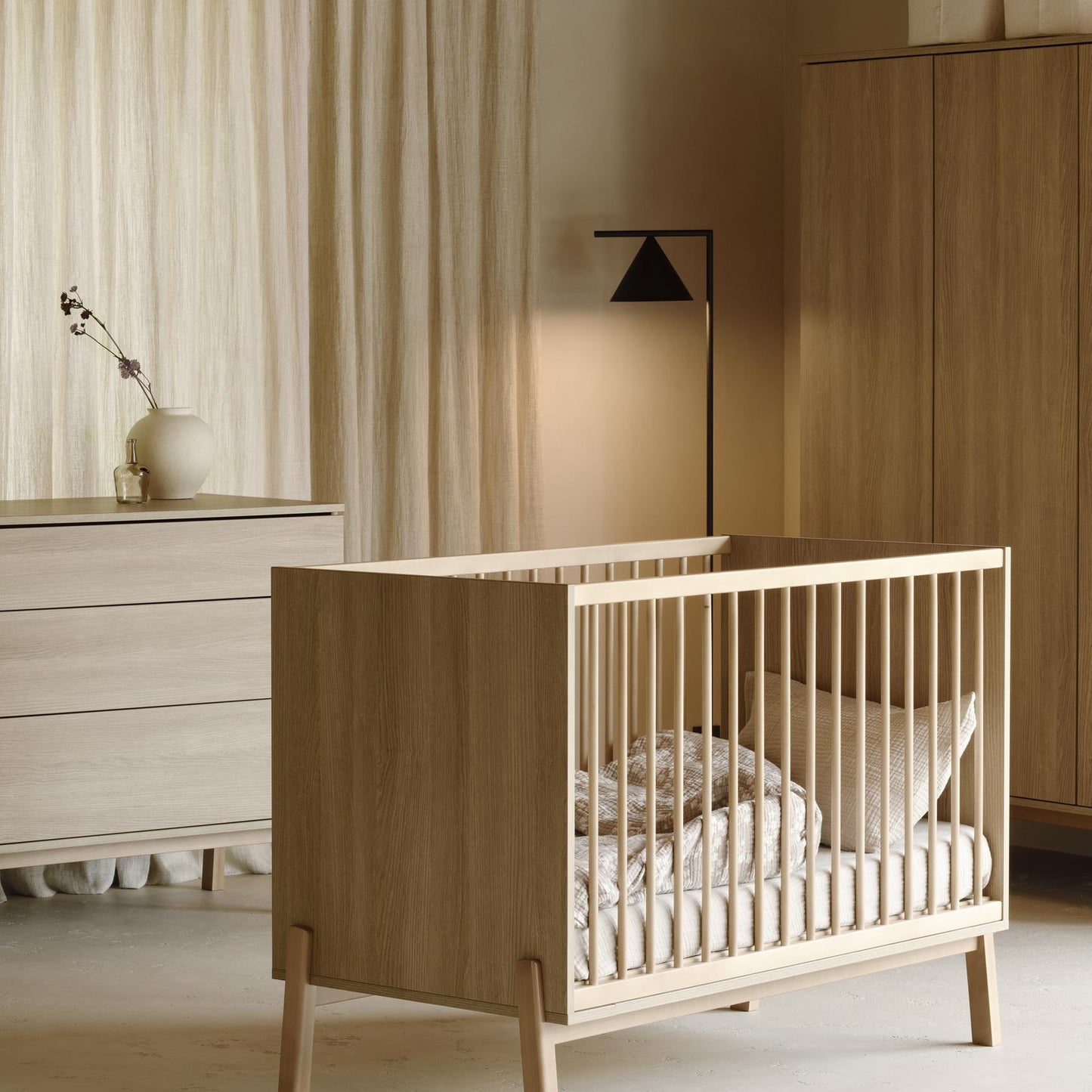 Quax Ashi Dresser with Optional Baby Changer Top - Honey Ash