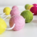 Pink, Yellow, and Green Felt Ball Garland