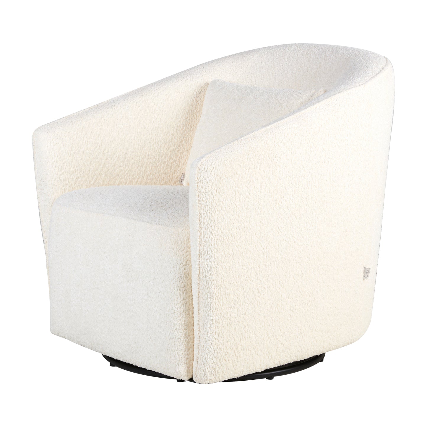Quax Gomi gliding and swivel nursing chair in natural tone fabric with supportive pillow