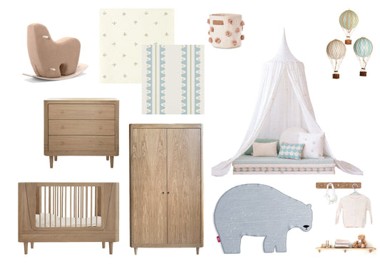 Nursery Mood Board: A Calm, Whimsical Space in Natural Oak and Soft Pastels