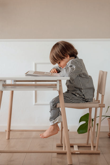 Oliver Furniture Camp Junior Desk, Adjustable - White and Oak