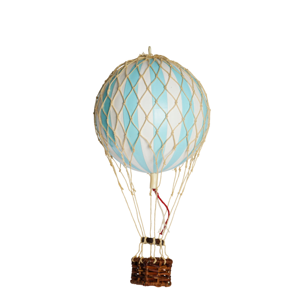 blue hot air balloon model on a white background