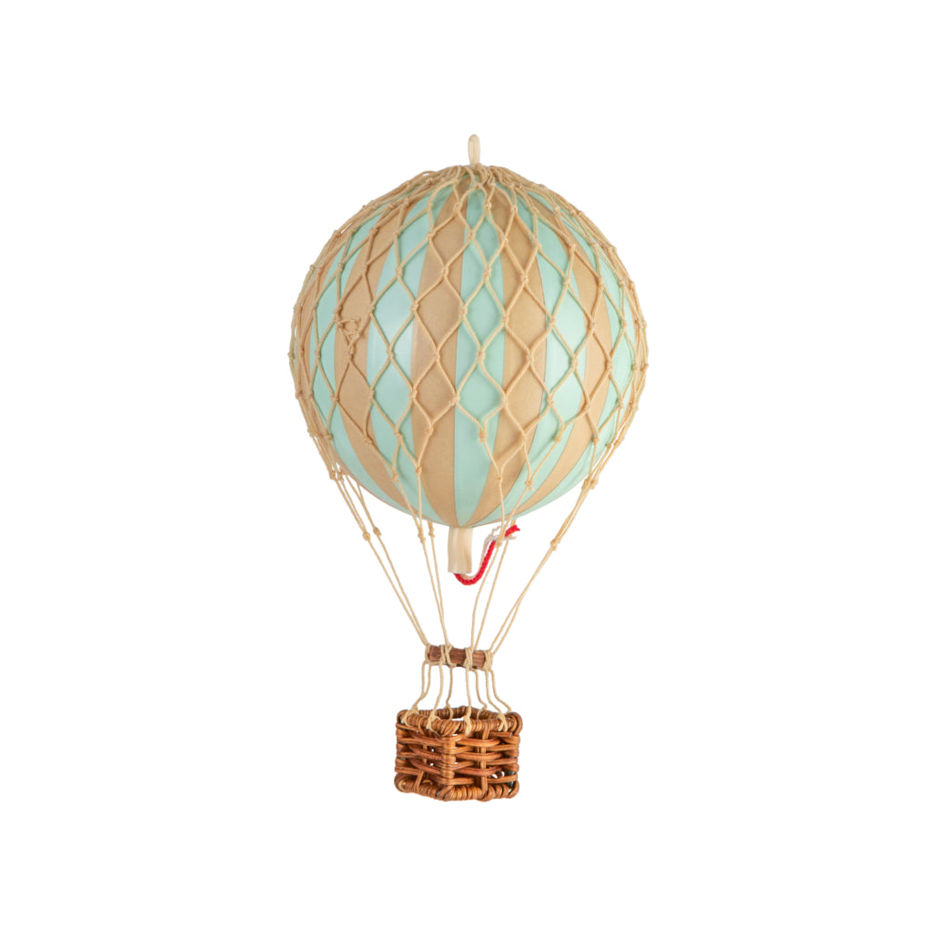 Mint hot air balloon model on white background