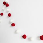 Red and White Christmas Garland-Pom Pom Garland-Felt ball garland