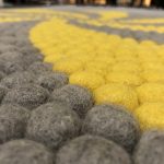 Candy Pop Felt Ball Rug - Mustard and Grey