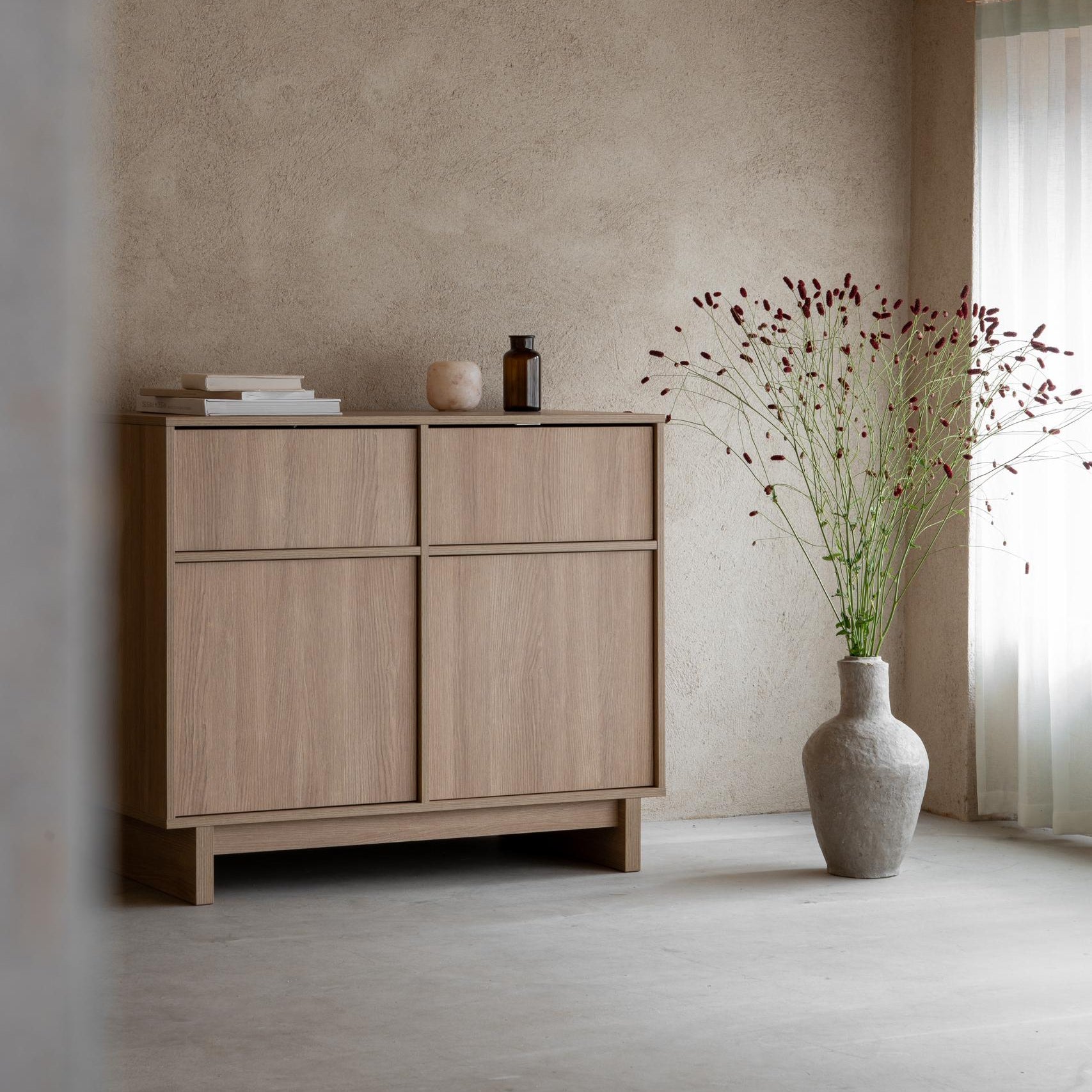 Japanese styled baby changing unit in Honey Ash with 