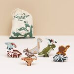 Set of small animal figurines on a white background