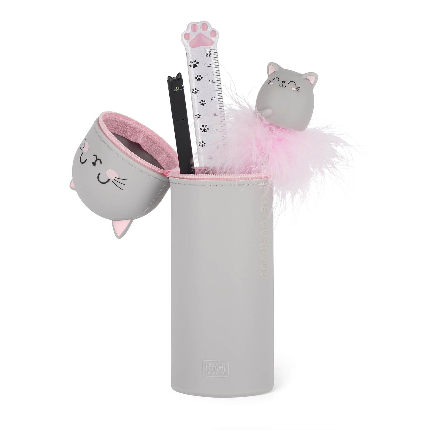 Legami 2-in-1 Silicone Pencil Case - Kitty