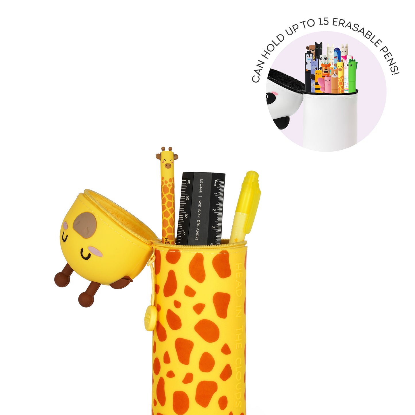 Legami 2-in-1 Silicone Pencil Case - Giraffe