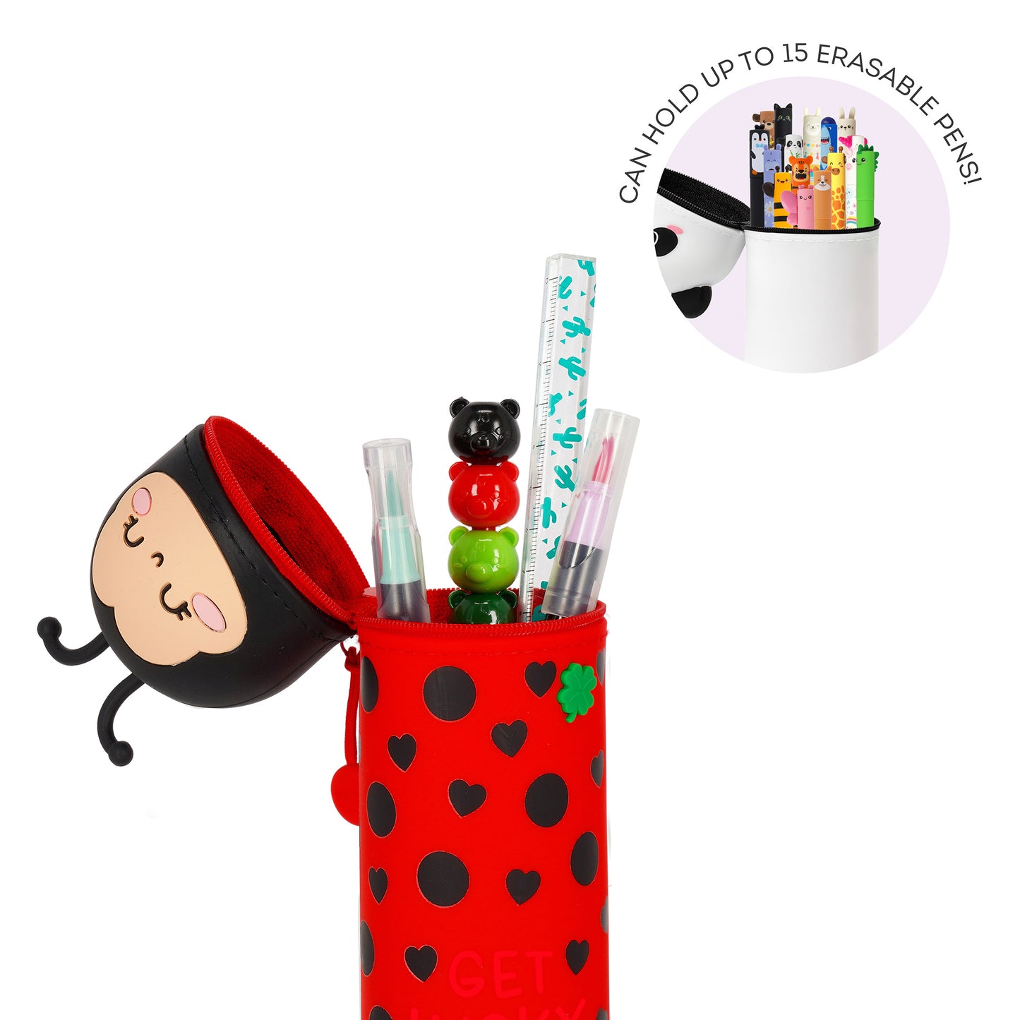 Legami 2-in-1 Silicone Pencil Case - Lady Bug