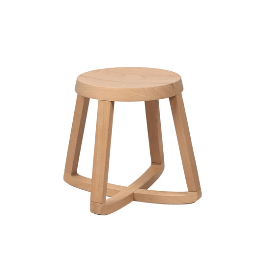 Wooden stool on a white background