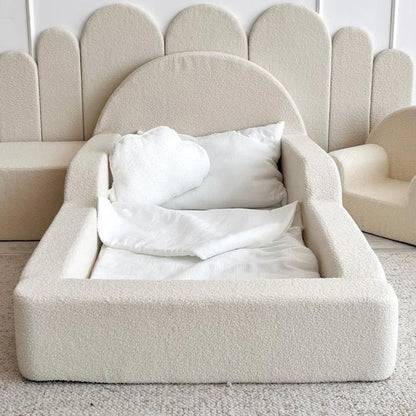 MONIO Montessori Boucle Floor Bed - Cream