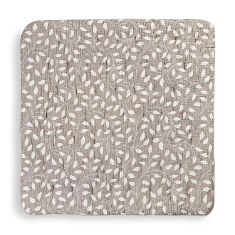 Quax Muslin Play Mat – Natural Collection -  Reverse Print Leaf
