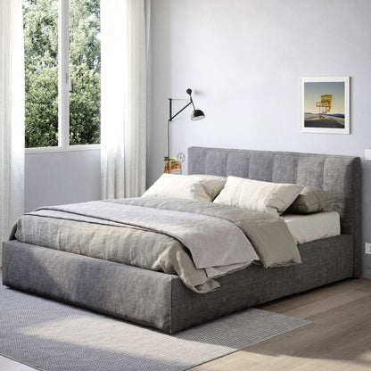 Padded Teen Bed by Nidi in Grey Fabric