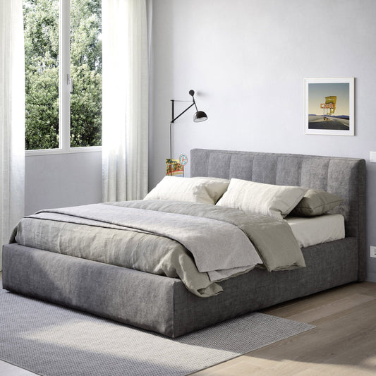 Padded Teen Bed by Nidi in Grey Fabric