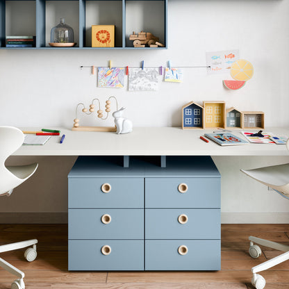 children’s modular desk with optional drawers and custom colours
