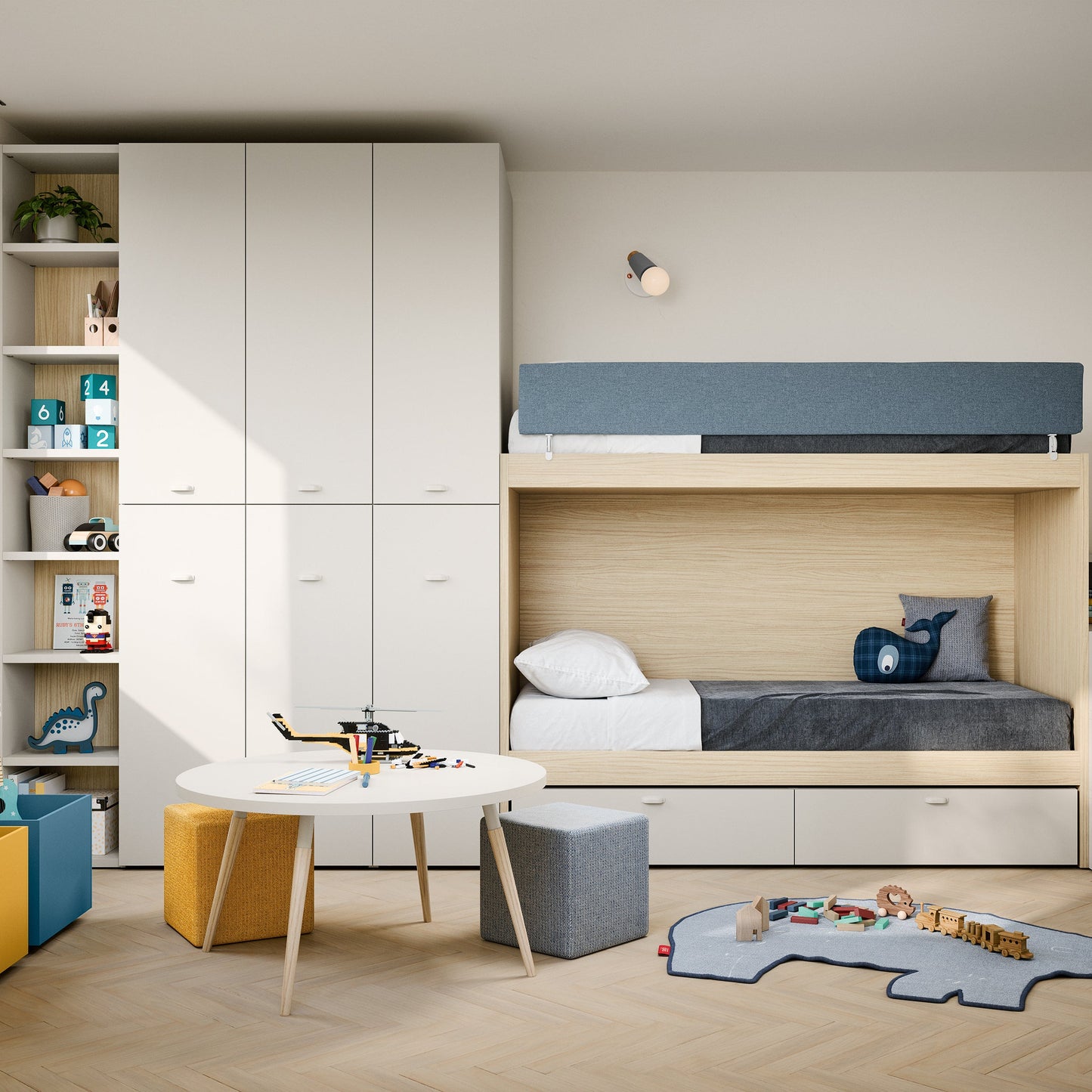 Modern children’s bedroom by Nidi with modular furniture and storage solutions
