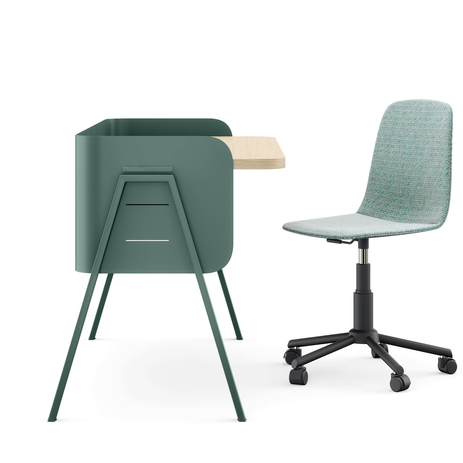 Kids Adjustable chair and desk with a white background