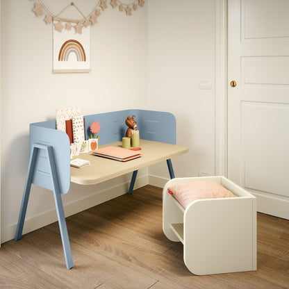 free standing kids desk with height adjusted desk