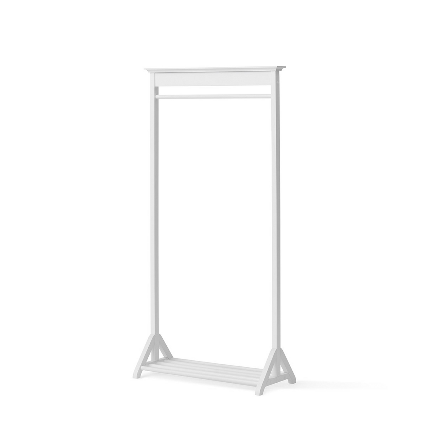 White clothing rack on a white background