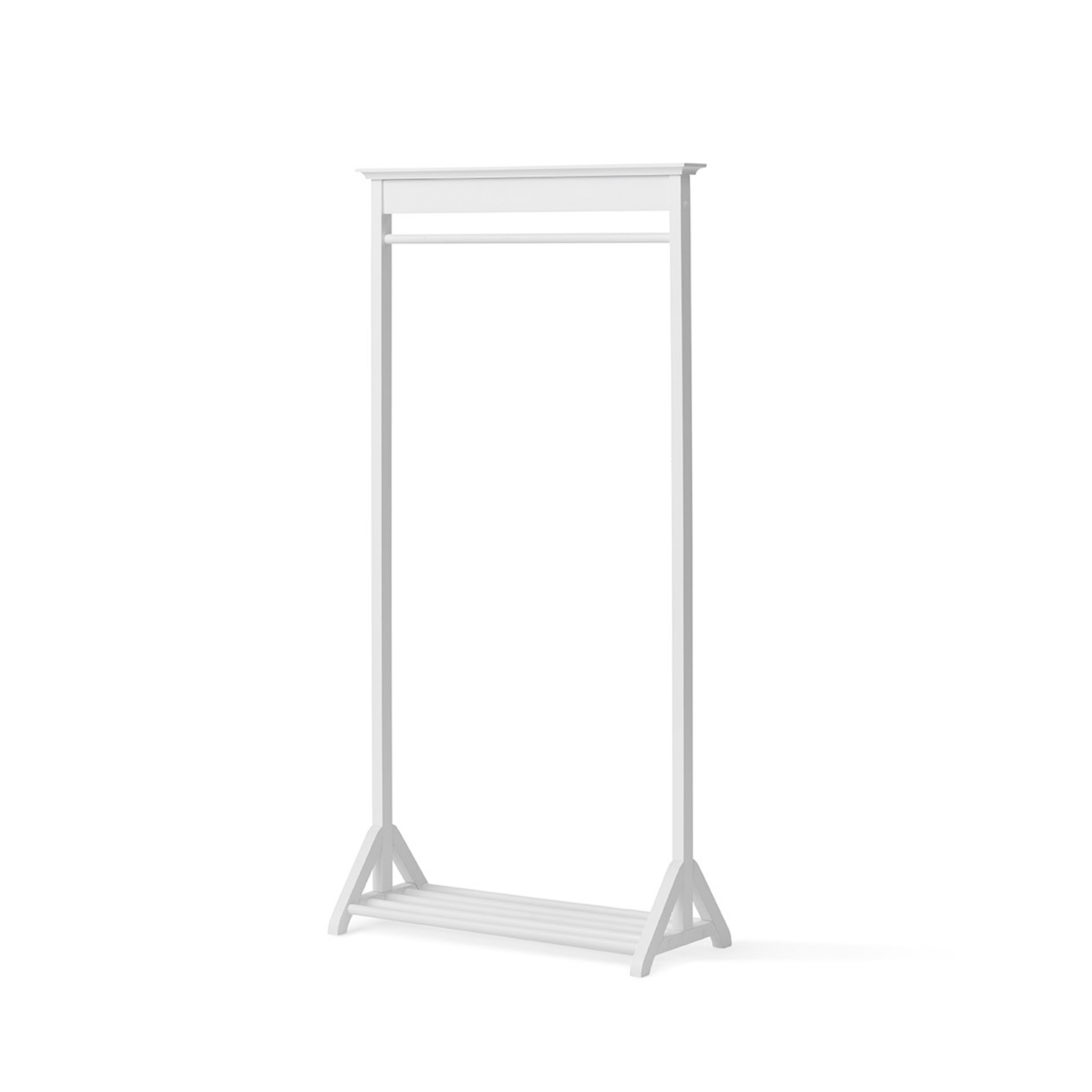 White clothing rack on a white background