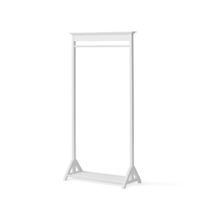 White clothing rack on a white background