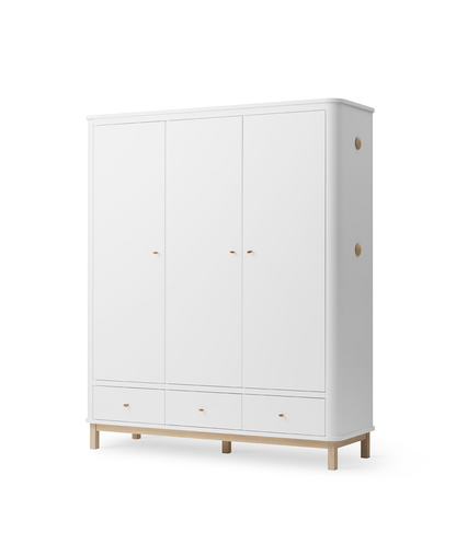 Oliver Furniture Wood Wardrobe 3 Doors - White & Oak