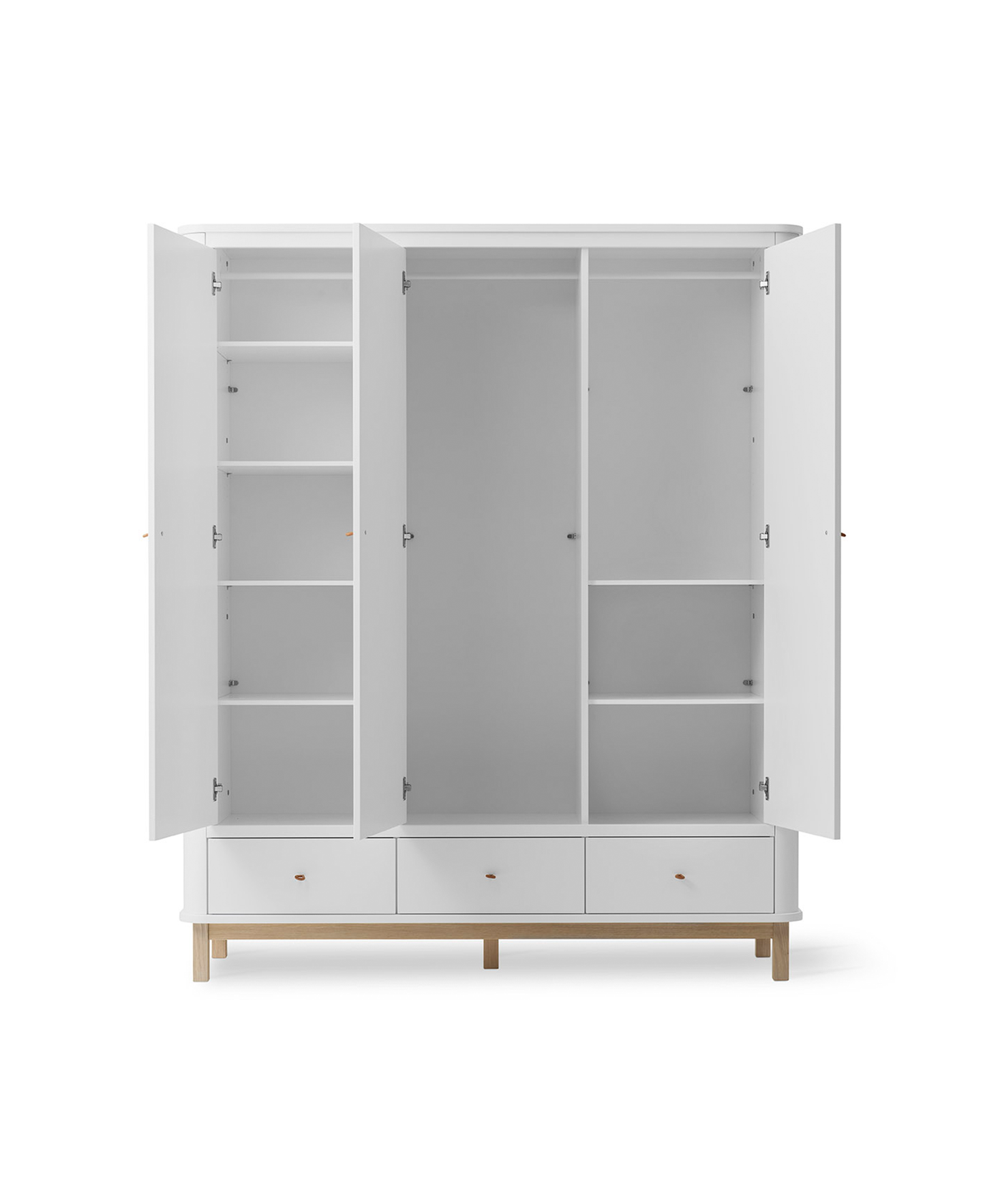 Oliver Furniture Wood Wardrobe 3 Doors - White & Oak