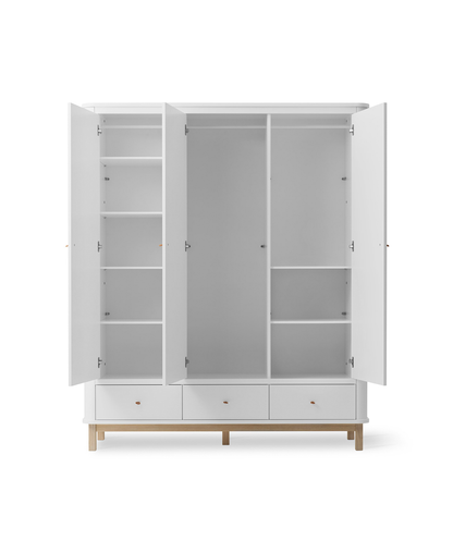 Oliver Furniture Wood Wardrobe 3 Doors - White & Oak