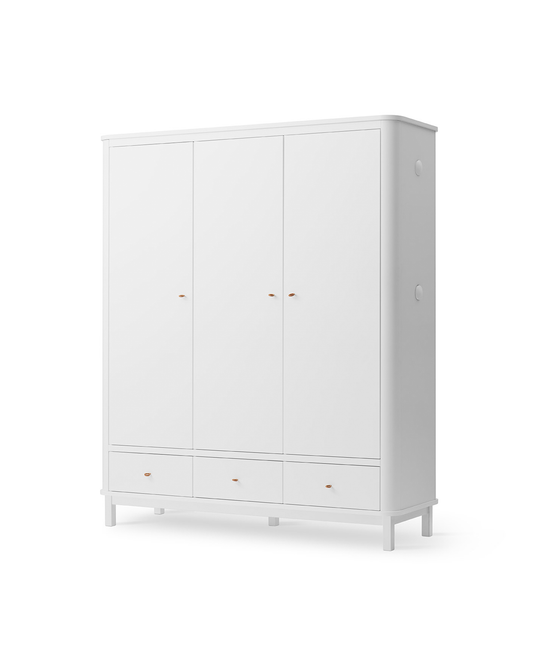 Oliver Furniture Wood Wardrobe 3 Doors - White