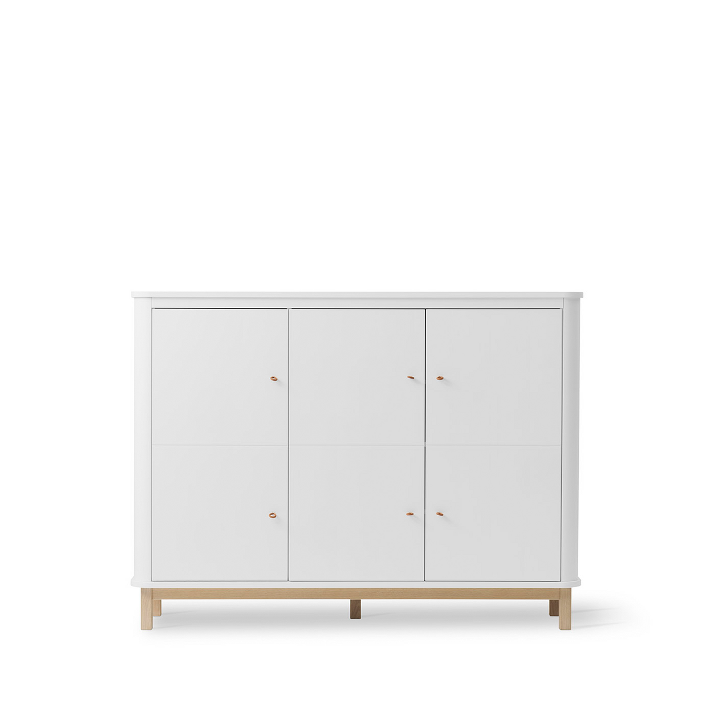 Oliver Wood Multi Cupboard 3 Doors in White & Oak