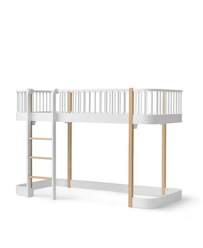 Oliver Furniture Wood Original Low Loft Bed – White and Oak
