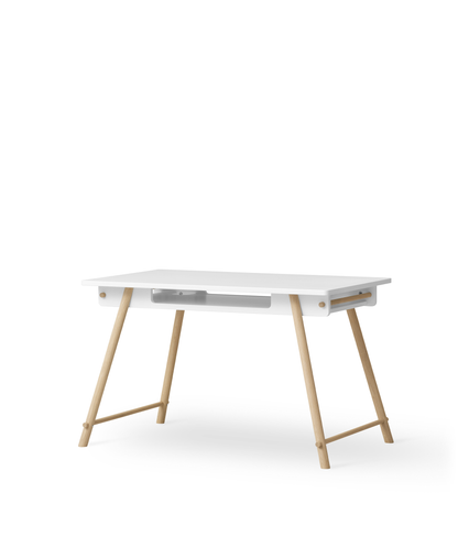 Oliver Furniture Camp Junior Desk, Adjustable - White and Oak