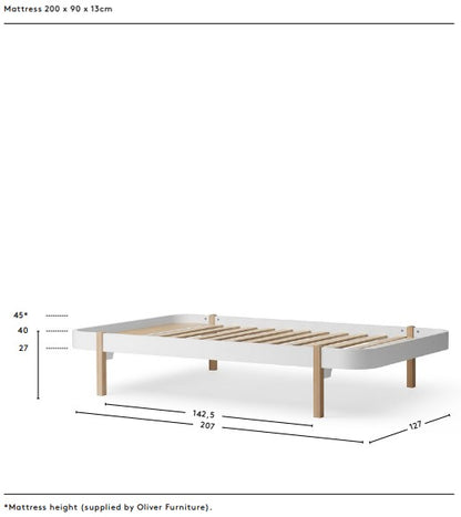 Oliver Furniture Wood Lounger Bed 120 - Oak