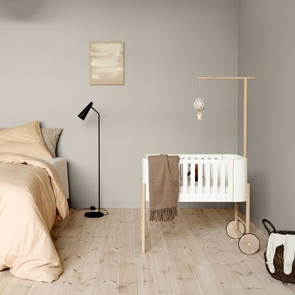 Oliver Furniture Wood Co-Sleeper Incl. Bench Conversion - White and Oak