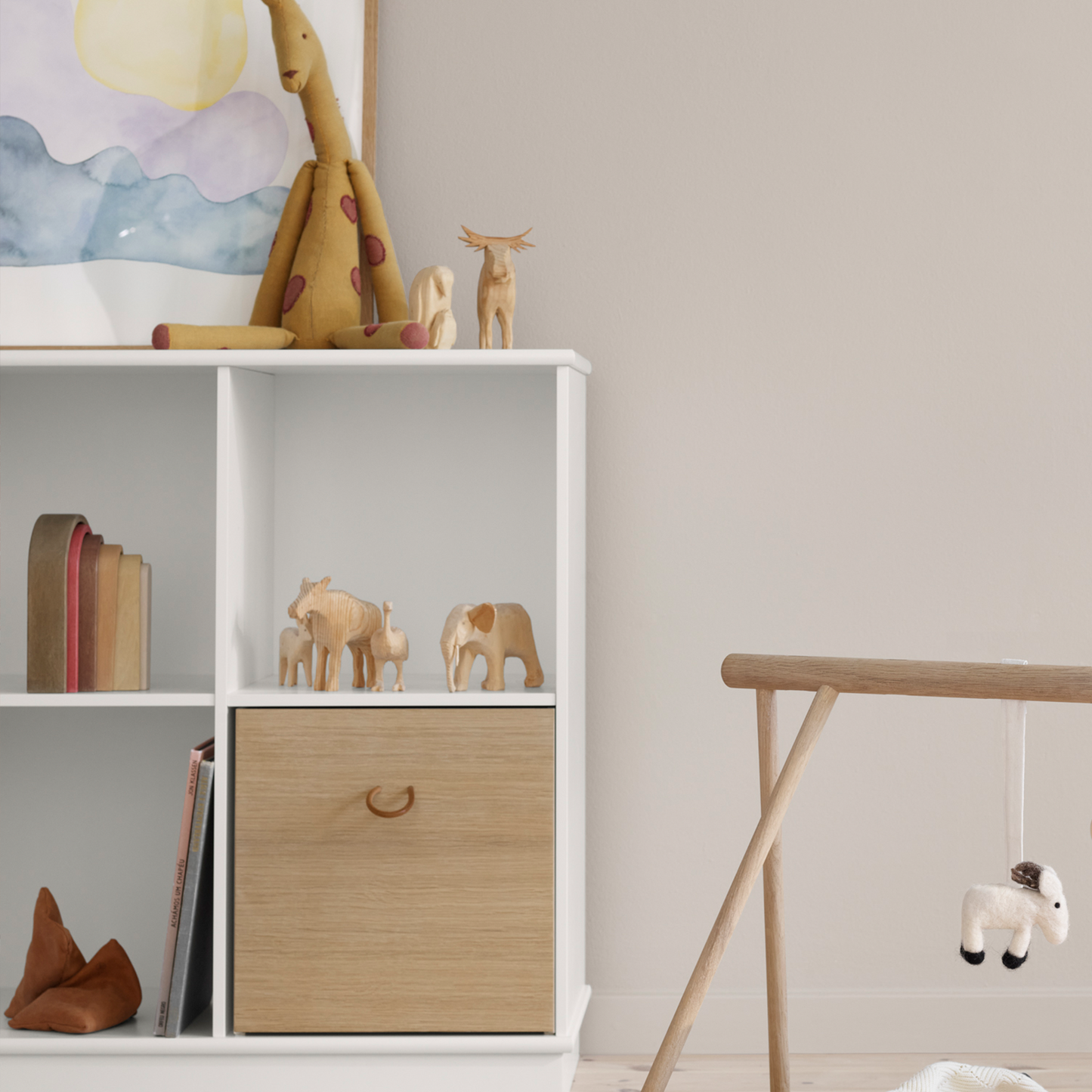 Oliver Wood Shelving Unit 3 x 1 With Base