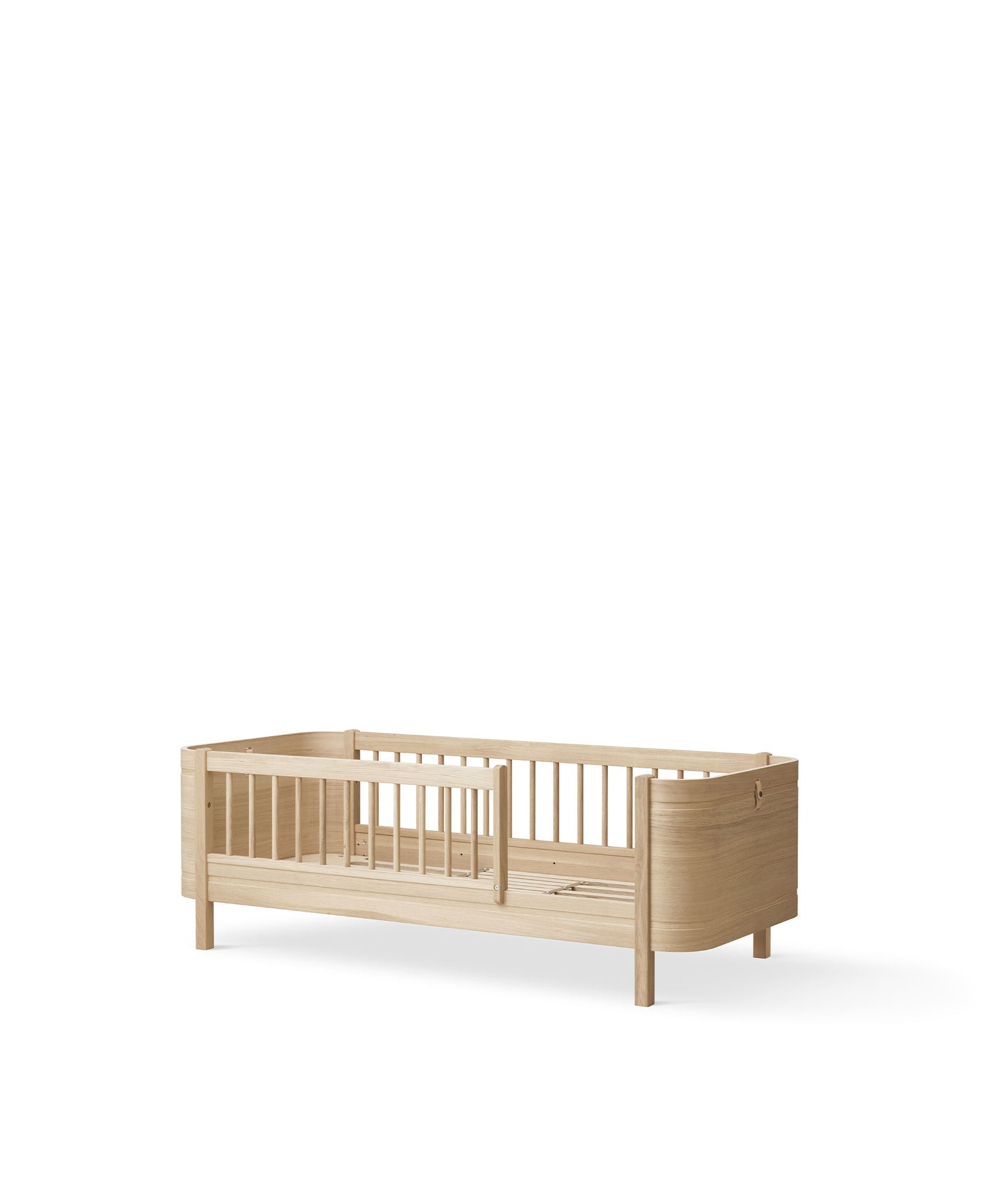 Wooden crib on a white background