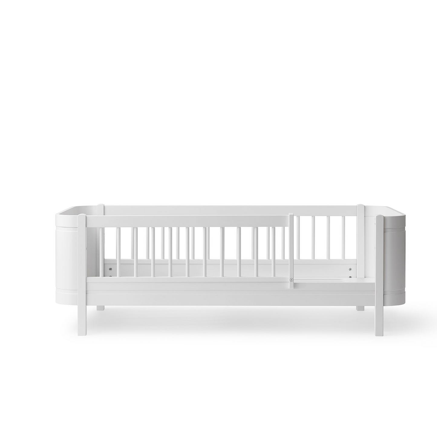 White crib on a white background