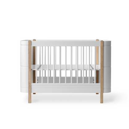 Oliver Furniture Wood Mini+ Cot Bed Excl Junior Kit - White & Oak
