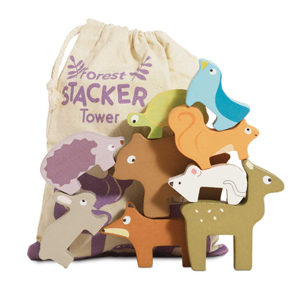 Le Toy Van Woodland Stacking Forest Animals & Bag