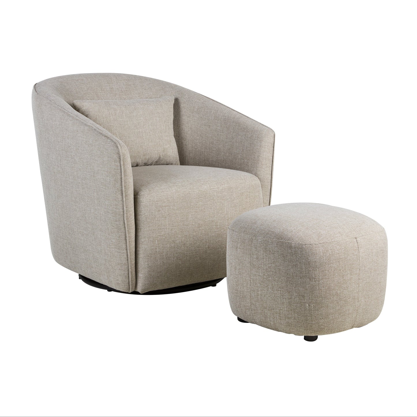quax Gomi gliding and swivel nursing chair in clay colour with supportive pillow, modern rounded design for nursery