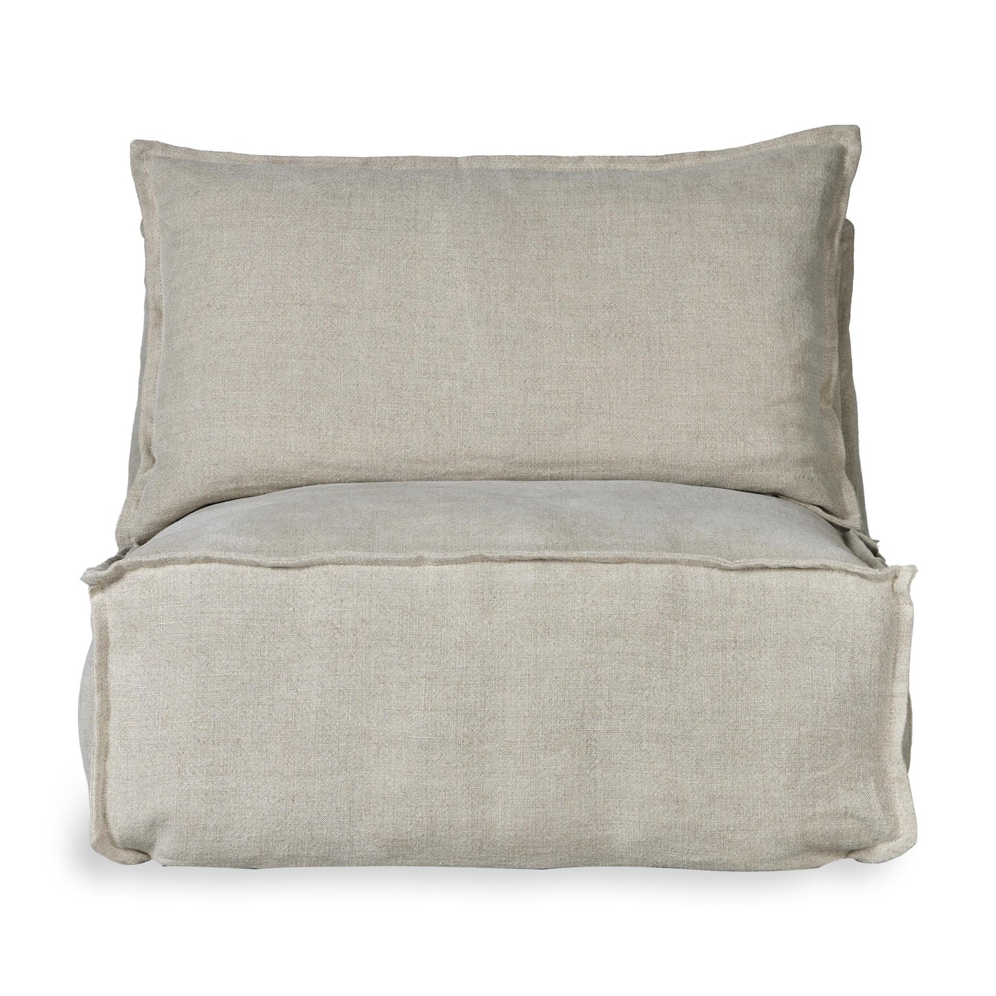 Quax Linen Lounger with Optional Armrest and Ottoman