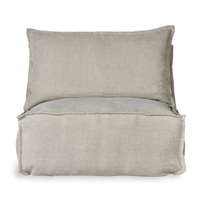 Quax Linen Lounger with Optional Armrest and Ottoman