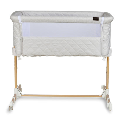 Co sleeper cradle by Quax in clay on wheels 
