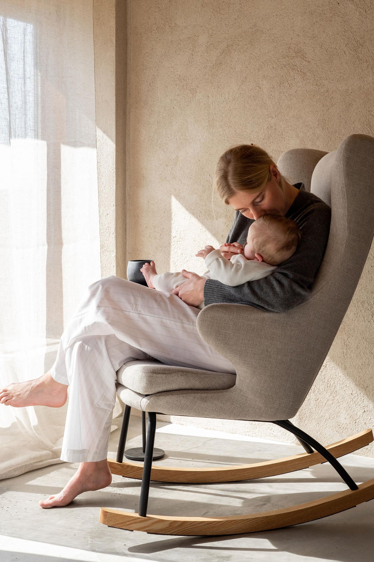 Quax De Luxe Adult Rocking Chair - Teddy Clay